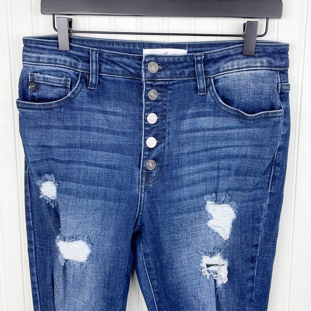 KanCan Lola High Rise Super Skinny Dark Wash Distressed Jeans KC7310D Size 11/29 - Picture 4 of 9